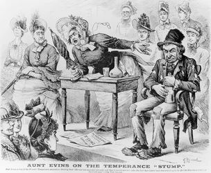 Tante Evins sur la tribune de la tempérance